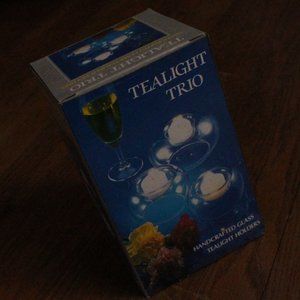 Christmas Tree Shops Glass Tealight Trio Set
